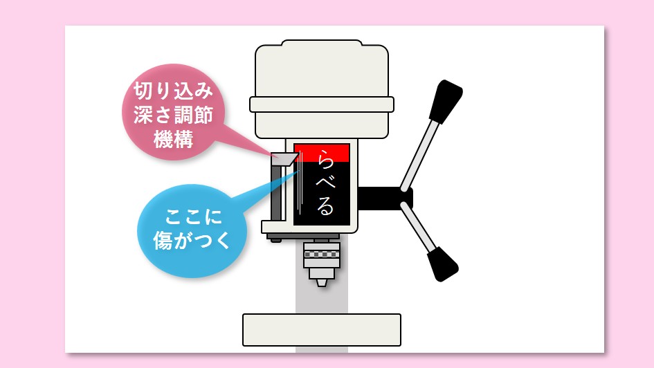 前面ラベルの傷
