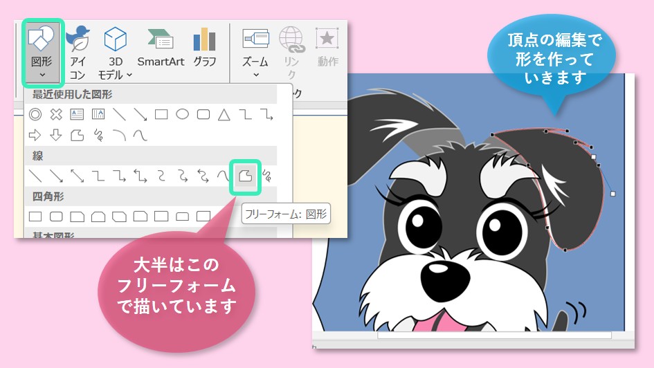 フリーフォーム:図形を使って描く